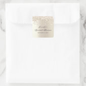 シックシャンパンドリッピンググリッターブライダルシャワー スクエアシール (バッグ)