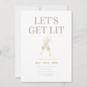 シックシャンパンホリデーパーティー 招待状 (正面)