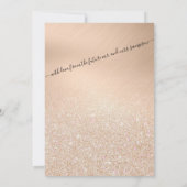 シックシャンパン金ゴールドグリッターメタリック結婚ズ 招待状 (裏面)
