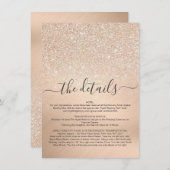 シックシャンパン金ゴールドグリッターメタリック詳細 エンクロージャーカード (正面/裏面)
