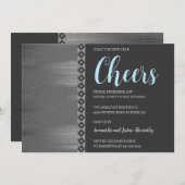 シックシルバーアールデコニューイヤーズ招待状 招待状 (正面/裏面)