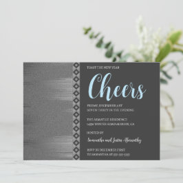 シックシルバーアールデコニューイヤーズ招待状 招待状