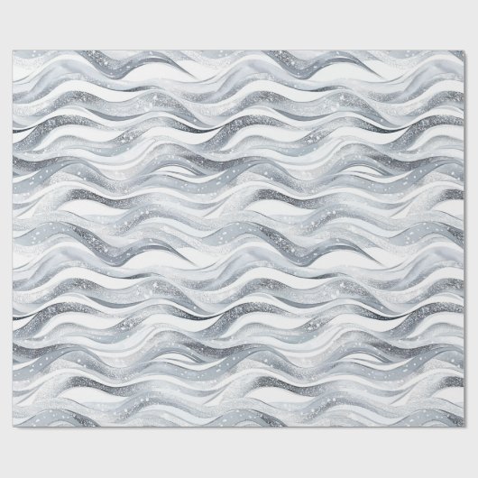 シックシルバーグラム抽象芸術誕生日 ラッピングペーパー (フラット)