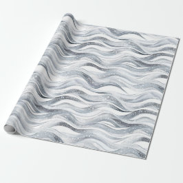 シックシルバーグラム抽象芸術誕生日 ラッピングペーパー