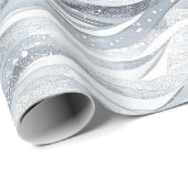 シックシルバーグラム抽象芸術誕生日 ラッピングペーパー (ロールコーナー)