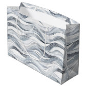 シックシルバーグラム抽象芸術誕生日 ラージペーパーバッグ (裏面アングル)