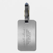 シックシルバーグリッタードリップススパークルズモノグラム名 ラゲッジタグ (裏面縦)