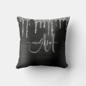 シックシルバーグリッタードリップスブラシ仕上げ金属名 クッション (裏面)