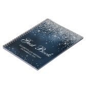 シックシルバーグリッターネイビーブルー21stデイゲストブック ノートブック (左側)