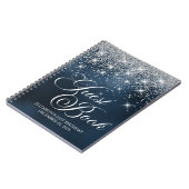 シックシルバーグリッターネイビーブルー21stデイゲストブック ノートブック (左側)