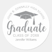 シックシルバーグレイカスタム卒業2025年 ラウンドシール (正面)