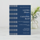 シックシルバーストライプ結婚式招待状 招待状 (スタンド正面)