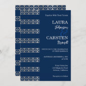 シックシルバーストライプ結婚式招待状 招待状 (正面/裏面)
