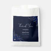 シックシルバー&ネイビーブルーフローラ結婚ズ フェイバーバッグ (正面)