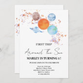 シックシンプルなのまわりにファーストトリップザ・サン1日 招待状 (正面/裏面)