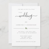 シックシンプルなウォーターカラーグリーナリー結婚式招待状 招待状 (正面)