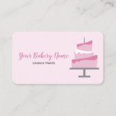 シックシンプルなカスタムベーカリー・ビジネス・ピンク・ケーキ 名刺 (正面)