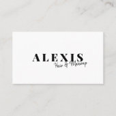 シックシンプルなヘアメイクアップビジネス白黒 名刺 (正面)