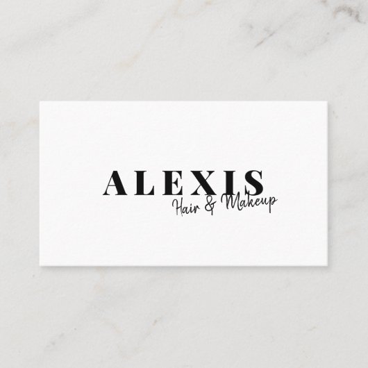 シックシンプルなヘアメイクアップビジネス白黒 名刺 (正面)