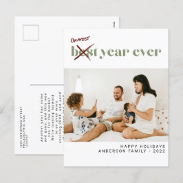 シックシンプルなミニマリストOkayest Year Ever Photo シーズンポストカード