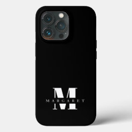 シックシンプルなミニマルはっきりしたリストモノグラム名 iPhone 13 PROケース