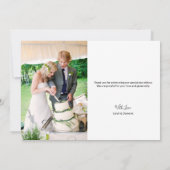 シックシンプルなミニマル結婚リストの写真サンキューカー サンキューカード (裏面)