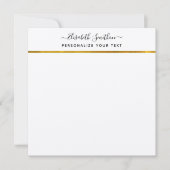 シックシンプルなミニマル金ゴールド個人文房具 ノートカード (正面)