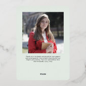 シックシンプルな写真卒業発表カード 箔シーズンカード (裏面)