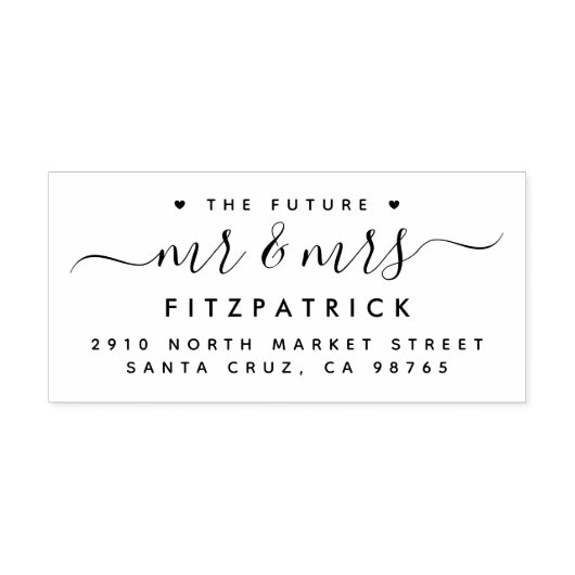 シックシンプルな未来ミセス結婚ズ差出人住所 ラバースタンプ (インプリント)