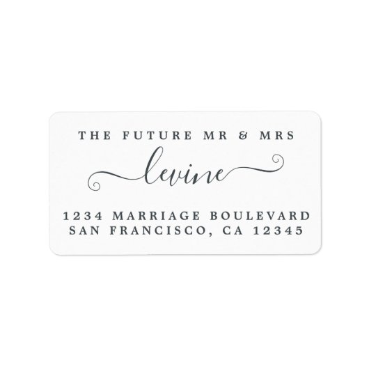 シックシンプルな未来ミセス結婚ズ差出人住所 ラベル (正面)