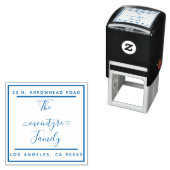 シックシンプルな正方形フレーム手書き戻りアドレス セルフインキングスタンプ (インサイチュ)