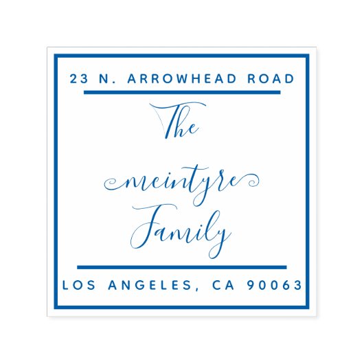 シックシンプルな正方形フレーム手書き戻りアドレス セルフインキングスタンプ (デザイン)