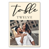 シックシンプルアイボリーカップル結婚写真 テーブルナンバー (正面)