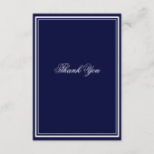 シックシンプルスクリプ結婚トのウェブサイトRSVPネイビーブルー エンクロージャーカード (裏面)