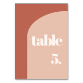 シックシンプルテラコッタアー結婚チズ テーブルナンバー (正面)