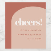 シックシンプルテラコッタアー結婚チズ ワインラベル (シングルラベル)