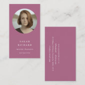 シックシンプルバラミニマルピンクプロフェッショナル写真 名刺 (正面/裏面)