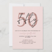 シックシンプルバラミニマル誕生日 招待状 (正面)