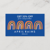 シックシンプルピンクオレンジブルーレインボーズ 割引カード (正面)