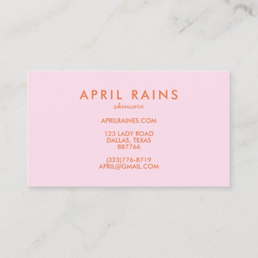 シックシンプルピンクオレンジレインボウズご注文ありがとうございます 名刺 (裏面)