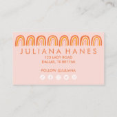 シックシンプルピンクオレンジレインボーズソーシャルアイコン ロイヤリティカード (裏面)