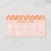 シックシンプルピンクオレンジレインボーズソーシャルアイコン ロイヤリティカード (正面)