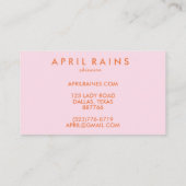 シックシンプルピンクオレンジレインボーズ 割引カード (裏面)