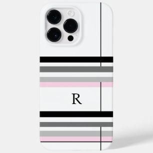 シックシンプルピンクブラックグレーホワイトカスタムモノグラム Case-Mate iPhone 14 PRO MAXケース