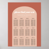 シックシンプルピーチのテラコッタアーチ座席表 ポスター (正面)