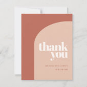 シックシンプルピーチテラコッタアーチサンキューカード (正面)