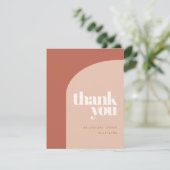 シックシンプルピーチテラコッタアーチサンキューカード (スタンド正面)
