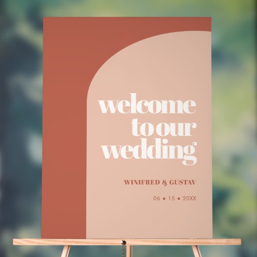 シックシンプルピーチテラコッタアー結婚チズ アクリルサイン (ニュートラル)