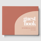 シックシンプルピーチテラコッタアー結婚チズ ゲストブック (正面)