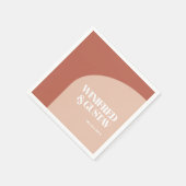 シックシンプルピーチテラコッタアー結婚チズ スタンダードカクテルナプキン (角)
